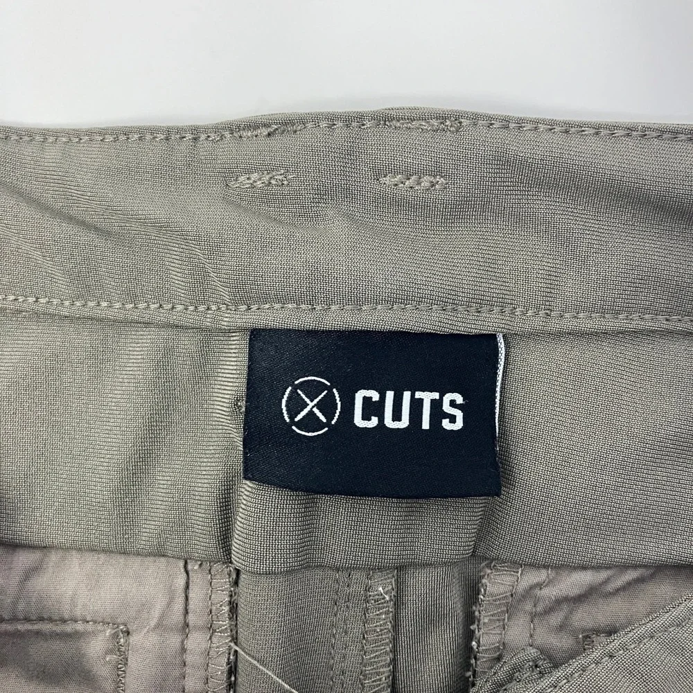 Cuts AO Slim Fit Pants Mens 33x32 (33x29.5) Brown Gray Performance Athleisure